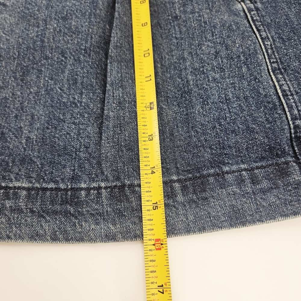 Free People Denim Mini Skirt Belted High Rise Blue Jean Skirt Size 29 - Picture 8 of 10